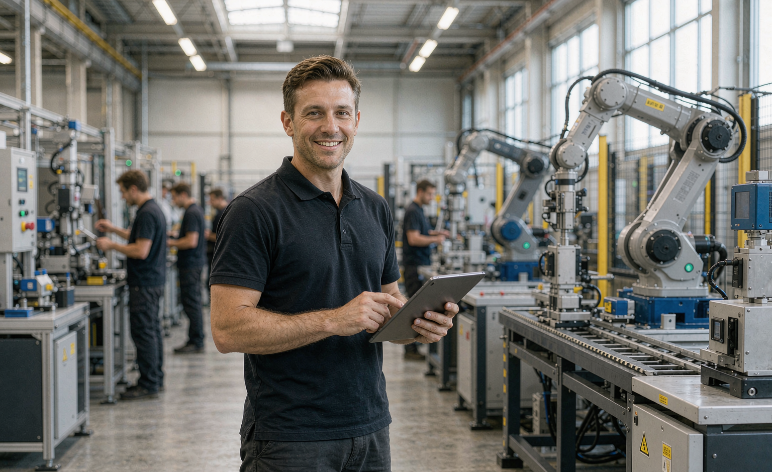 SIRRUS AUTOMATION engineer reviewing an automation project at the facility